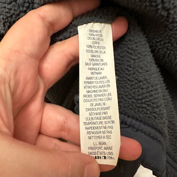 L.L. Bean Fleece Lined Nylon Warmup Jacket Men's Large - Picture 9 of 9